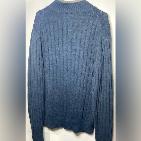 Beverly Hills Polo Club half zip up sweater. Blue with gray collar. - Picture 2 of 3